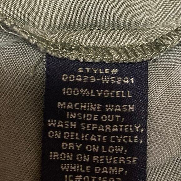 Sanctuary Army Girl Green Belted Long Sleeve Button Down Denim Shirt Dress Sz M - Picture 4 of 4